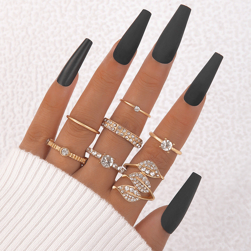 Creative English Virgin Mary Diamond Ring Set (13 Pieces)